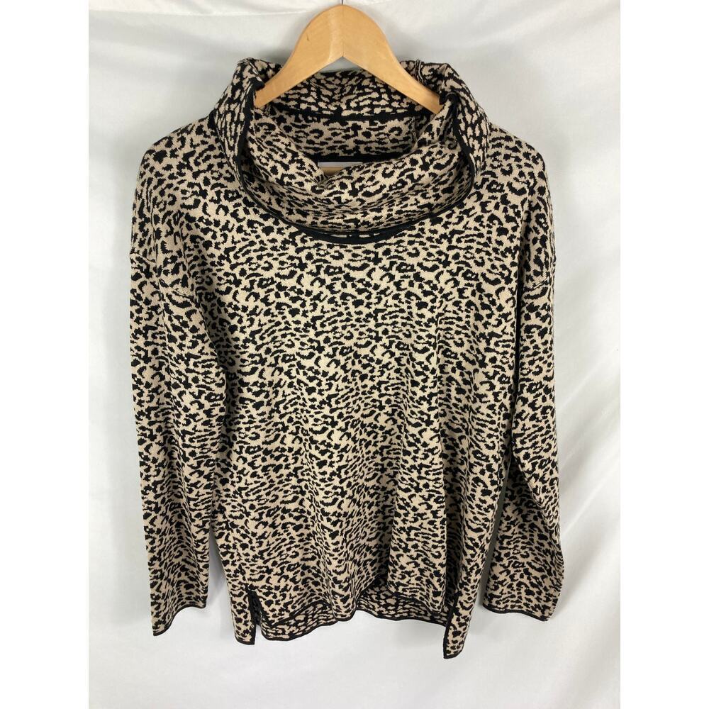 Calvin Klein Animal Print Mock Neck Sweater Size Small